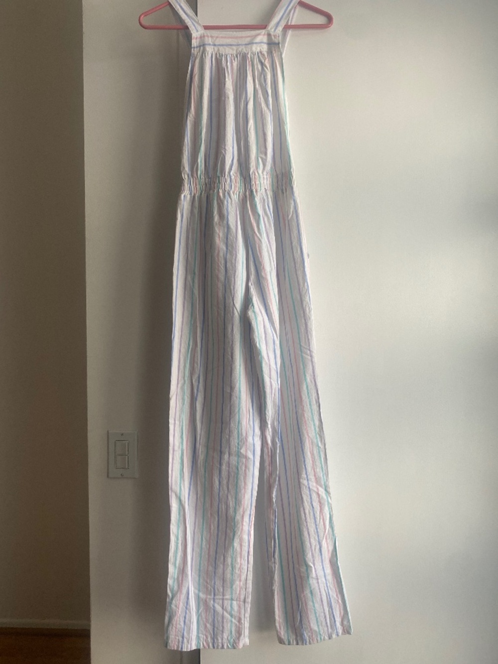 LIGHTWEIGHT, PASTEL STRIPPED,COTTON SUMMER OVERALLS
